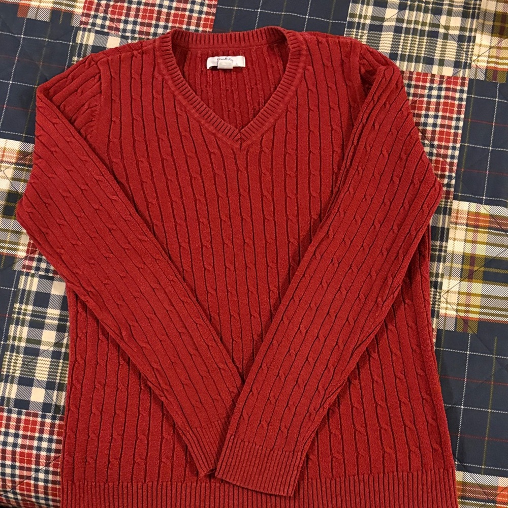Croft & Barrow Burgundy Cable Knit Sweater